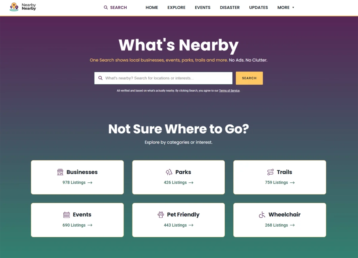 volunteers helping 2 nearby nearby website screen shot 2